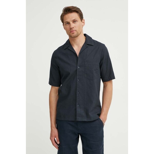 Košeľa s prímesou ľanu Samsoe Samsoe SAOSCAR 52485135