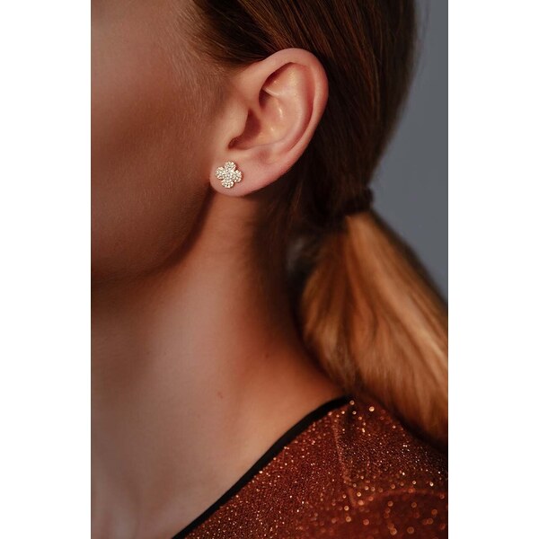 Postriebrené náušnice Lilou Microsetting 48949499