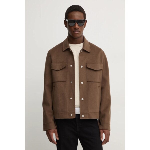 Vlnené košeľové sako Nanushka RHYS 60505398