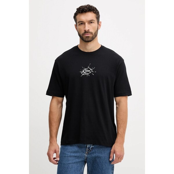 Bavlnené tričko BOSS Orange Te_voyage 64585973