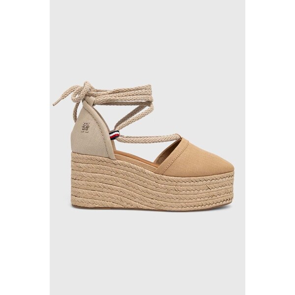 Espadrilky Tommy Hilfiger CLOSED TOE LINEN FLATFORM 50212533