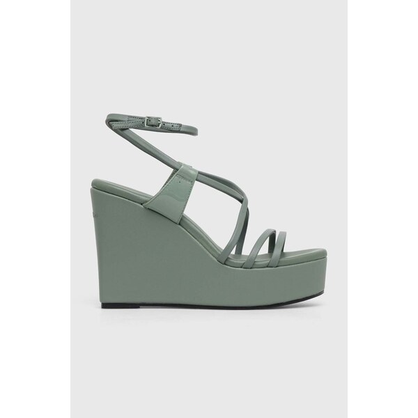 Kožené sandále Calvin Klein WEDGE 57669282