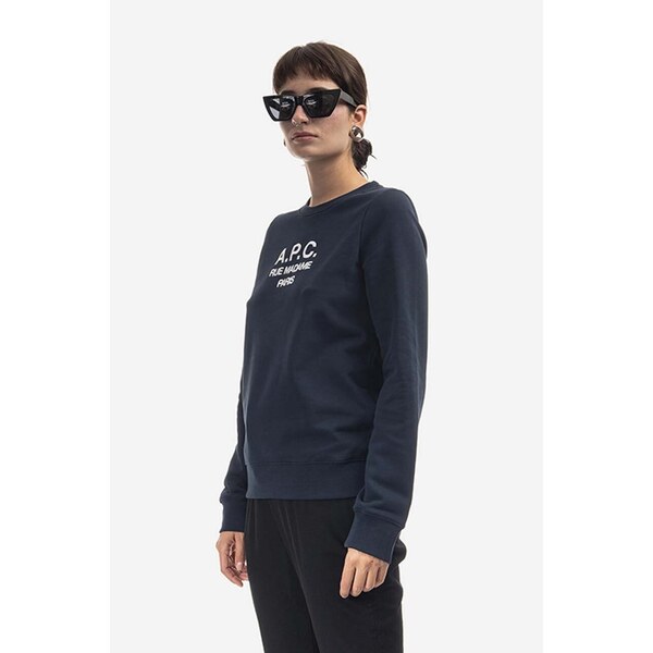 Bavlnená mikina A.P.C. Sweat Tina COEZD-F27561 MARINE 50736249