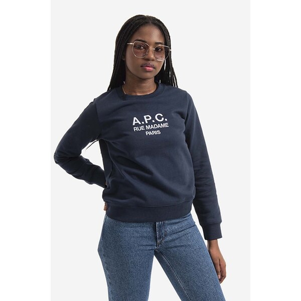 Bavlnená mikina A.P.C. Sweat Tina COEBH-F27561 MARINE 50736239