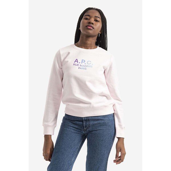 Bavlnená mikina A.P.C. Sweat Mathilda COEBH-F27712 ROSE 50736242