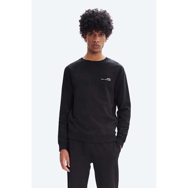 Bavlnená mikina A.P.C. Sweat Item COEAS-H27608 BLACK 50736261