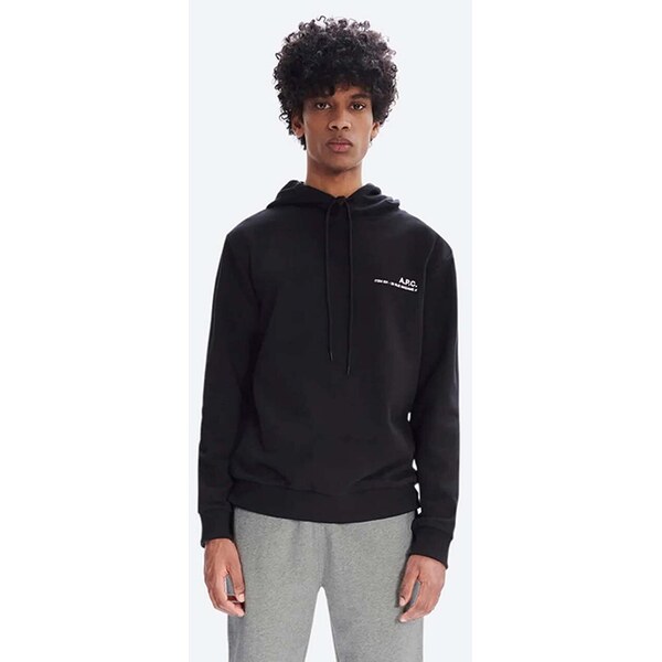 Bavlnená mikina A.P.C. Hoodie Item COEAS-H27672 BLACK 50736264