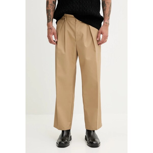 Nohavice Fiorucci Beige Logo Embroidered Chino Trousers 66723732