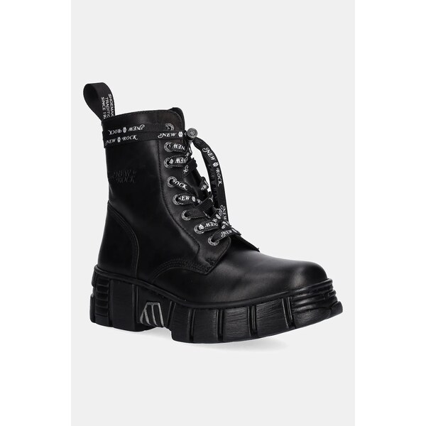 Kožené workery New Rock CRUST NEGRO + TOWER CASCO 63905755