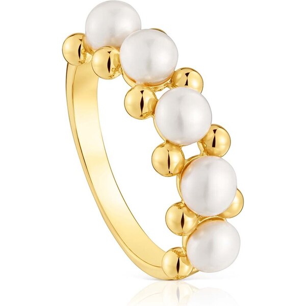 Strieborný pozlátený prsteň Tous 12 64309102