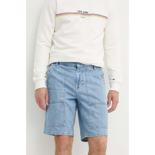 Rifľové krátke nohavice Pepe Jeans RELAXED SHORT UTILITY 57669784