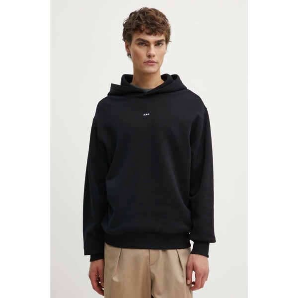 Bavlnená mikina A.P.C. hoodie boxy micro logo GOTS 54138533