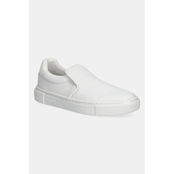 Kožené tenisky Calvin Klein CUPSOLE SLIP ON - WOVEN LTH 61244133