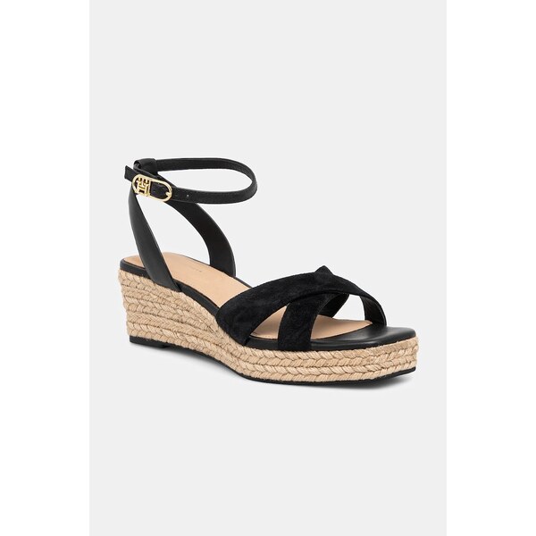 Kožené sandále Tommy Hilfiger LEATHER & SUEDE MID WEDGE ESPAD 62938545