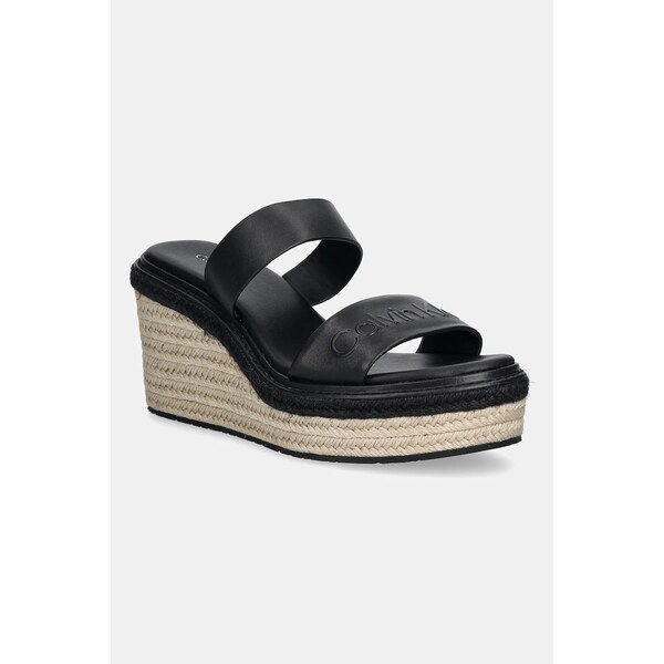 Kožené šľapky Calvin Klein WEDGE SANDAL 50 - HE 62968630