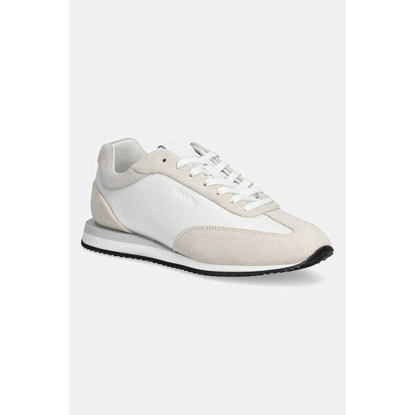Kožené tenisky Calvin Klein RUNNER LACE UP - LTH SUE MIX 61536694