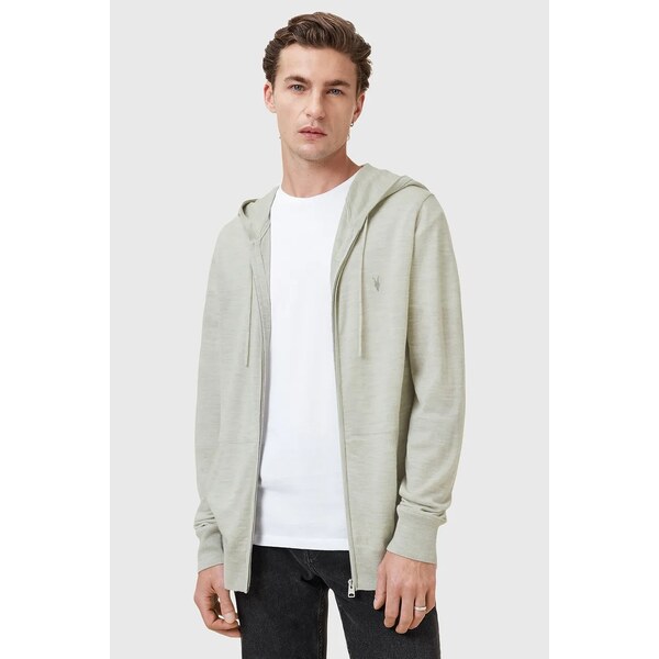 Vlnená mikina AllSaints MODE MERINO ZIP HOOD 63995884
