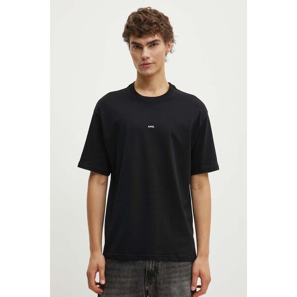 Bavlnené tričko A.P.C. t-shirt boxy micro logo GOTS 54138493