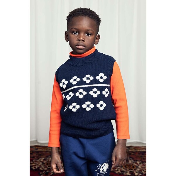 Detská vesta z vlnenej zmesi Mini Rodini Flowers 64311606