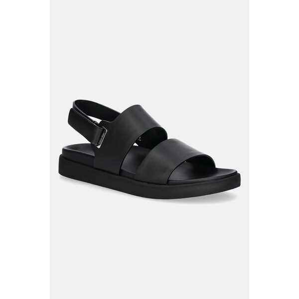 Kožené sandále Calvin Klein FLAT ADJ SANDAL EYELET 62031169
