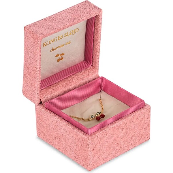 Strieborný pozlátený náhrdelník Konges Sløjd 24K GOLD PLATING CHERRY 61990612