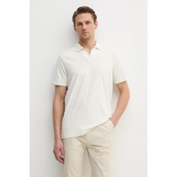 Polo tričko s prímesou ľanu Calvin Klein 62066743