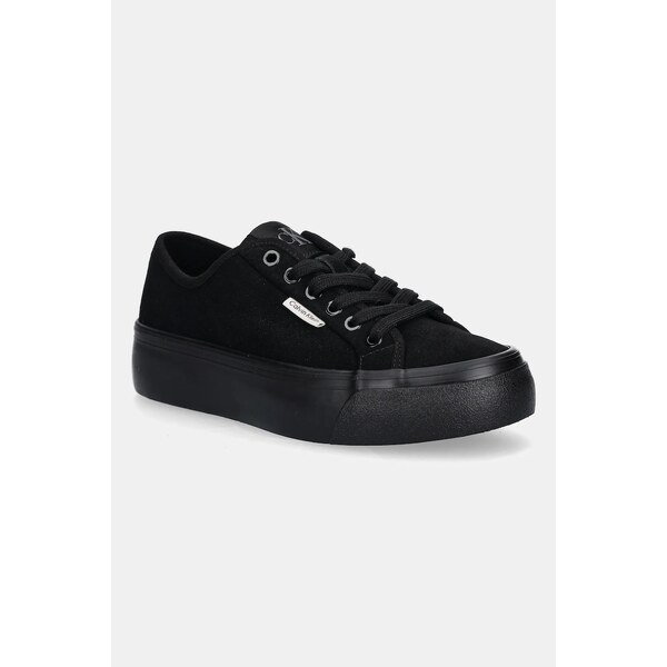Semišové tenisky Calvin Klein VULC FLATF LACE UP SUE/WL CK 64908078