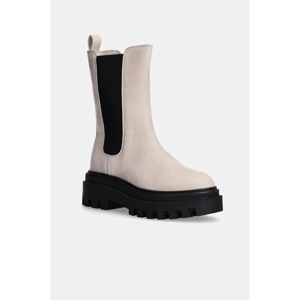 Nubukové chelsea čižmy Calvin Klein Jeans FLATFORM CHELSEA BOOT MG NB 58263356