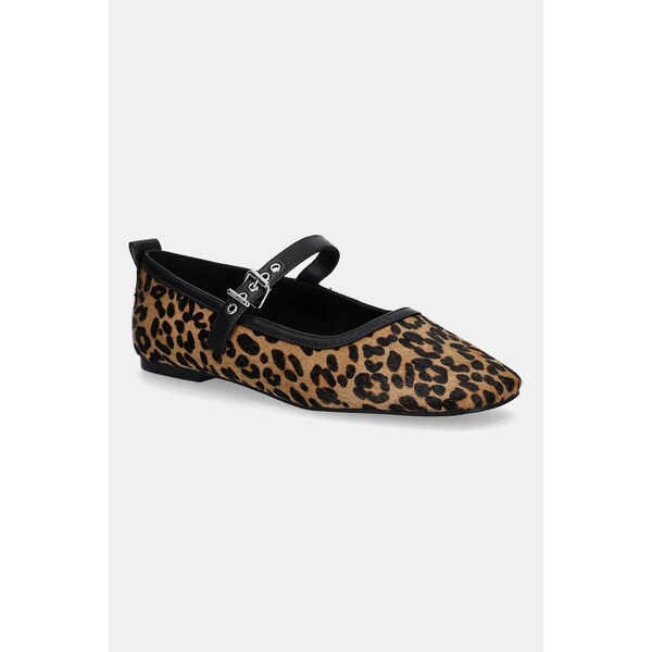 Kožené balerínky Tommy Jeans MARYJANE LEOPARD BALLERINA 64986643