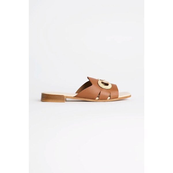 Kožené šľapky Karl Lagerfeld PETALO BROOCH SLIDE 62326274