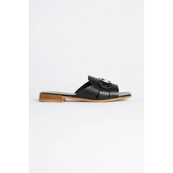 Kožené šľapky Karl Lagerfeld PETALO BROOCH SLIDE 62326327