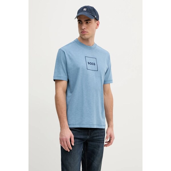 Tričko s prímesou ľanu BOSS Orange 62404630