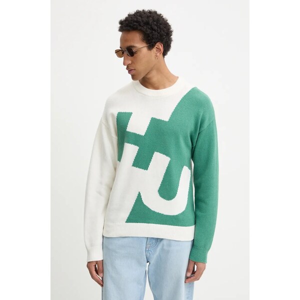 Sveter s prímesou vlny Hugo Blue 60319621