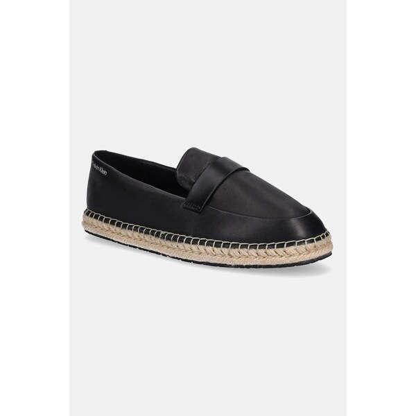Kožené espadrilky Calvin Klein ESPADRILLE W/CK HW - LTH 62968636