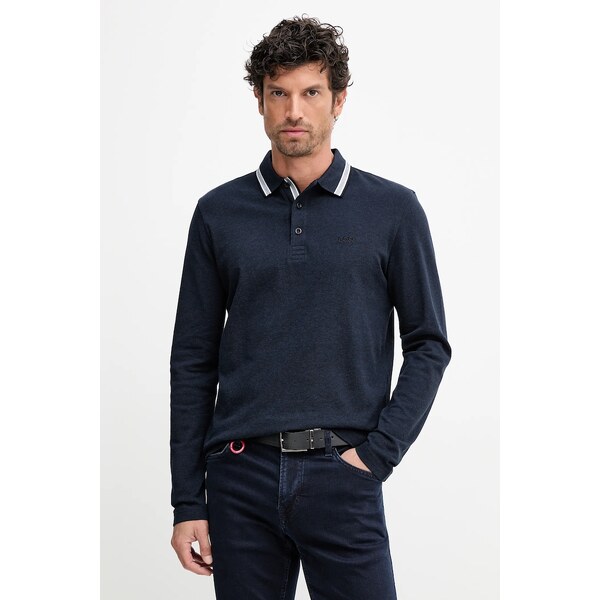 Bavlnené tričko s dlhým rukávom BOSS Green Plisy 65201158