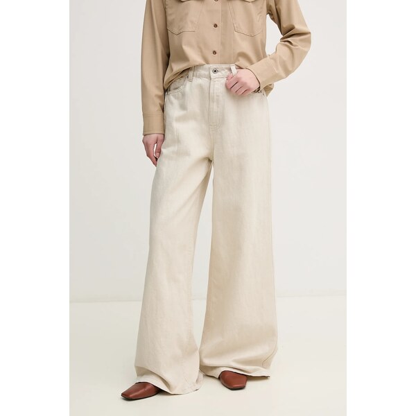 Džínsy s prímesou ľanu Pepe Jeans WIDE LEG JEANS UHW JAIMY 62791537