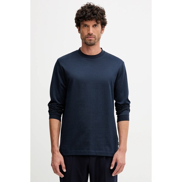 Bavlnené tričko s dlhým rukávom BOSS H-Talley 432 65233854