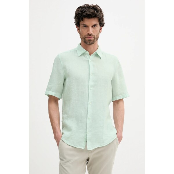 Ľanová košeľa BOSS Orange 63576247