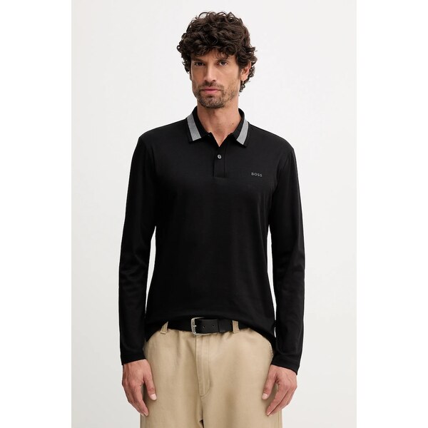 Bavlnené tričko s dlhým rukávom BOSS H-Pleins 200 65238393