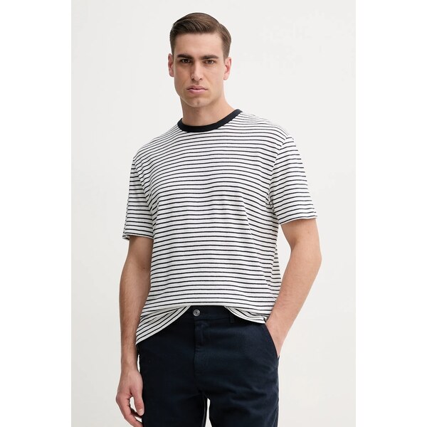 Tričko s prímesou ľanu BOSS 63059596