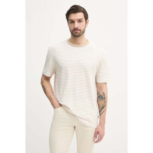 Tričko s prímesou ľanu BOSS 62947569