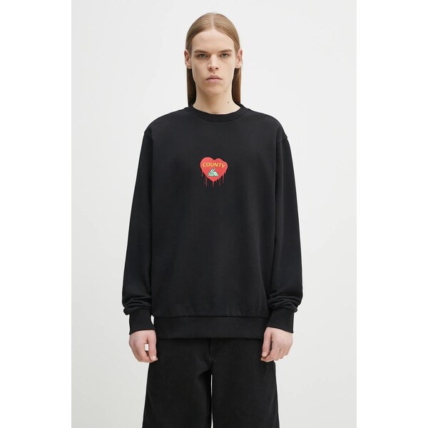 Bavlnená mikina Marcelo Burlon Bunny Heart Regular Crewneck Black Red 63658862