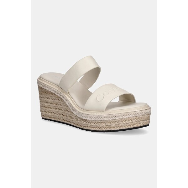 Kožené šľapky Calvin Klein WEDGE SANDAL 50 - HE 62968631