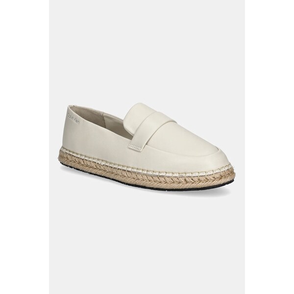 Kožené espadrilky Calvin Klein ESPADRILLE W/CK HW - LTH 62968637