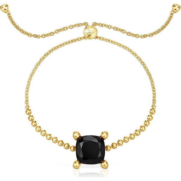 Strieborný pozlátený náramok Tous Color Black 64317180