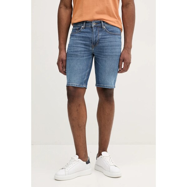 Rifľové krátke nohavice Pepe Jeans SLIM SHORT HATCH 63190830