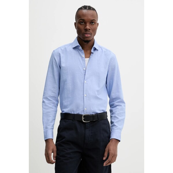 Košeľa s prímesou ľanu HUGO 63201277