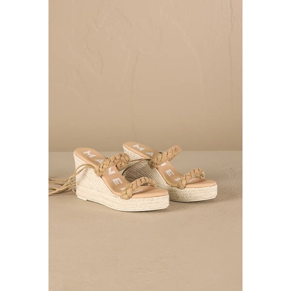 Semišové sandále Manebi Hamptons Two Braided Bands Wedge Espadrilles 63217589