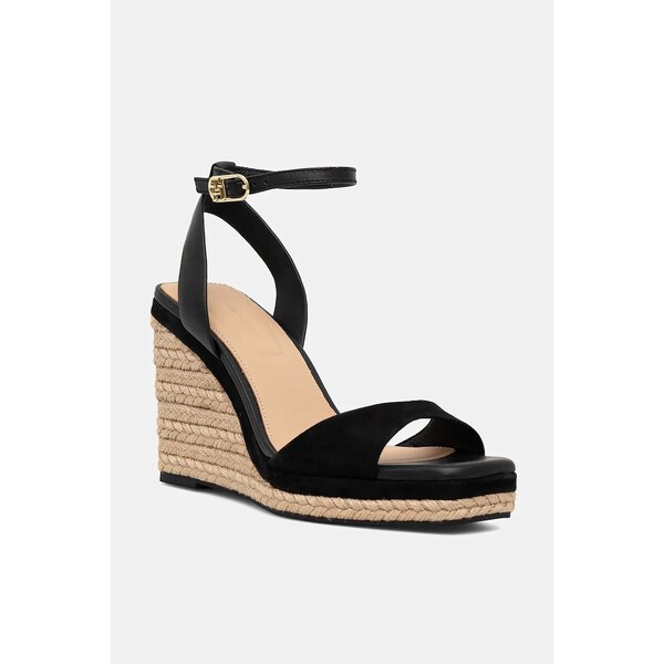 Kožené sandále Tommy Hilfiger LEATHER & SUEDE HIGH WEDGE ESPAD 63540818