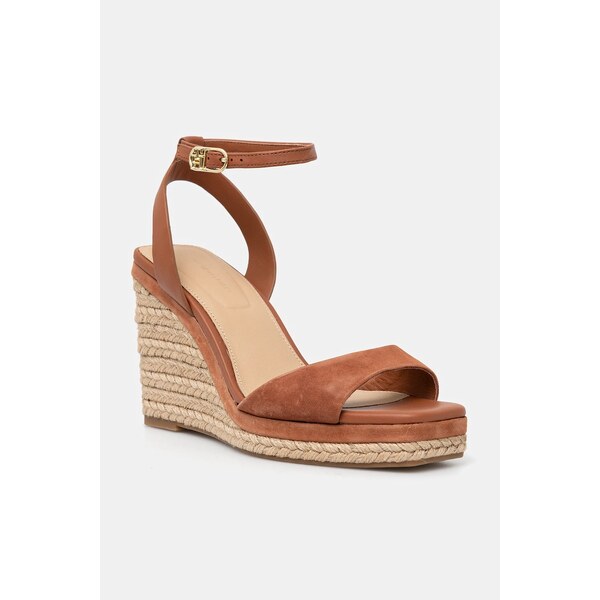 Kožené sandále Tommy Hilfiger LEATHER & SUEDE HIGH WEDGE ESPAD 63525079